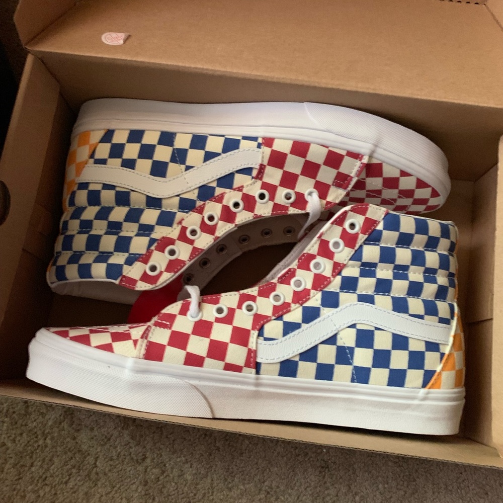 SOLD ❌ NEW Vans Sk8-hi Multicolor Checkerboard - Picture 2 of 8